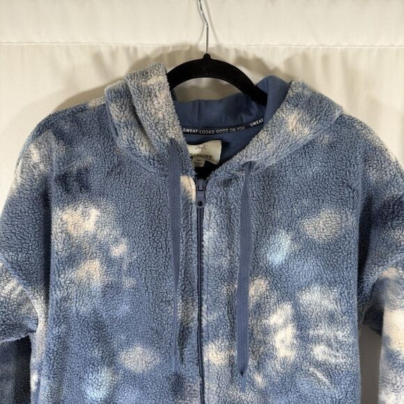 Offline by Aerie Hoodie Women's Small Cropped Fleece Full Zip Drawstring Pockets - Picture 2 of 10